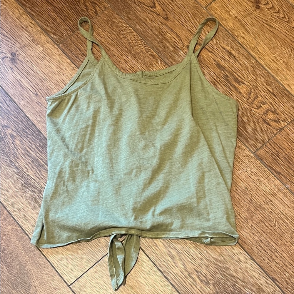 LOFT Olive Green Button-Front Women’s Top Medium - Picture 6 of 6